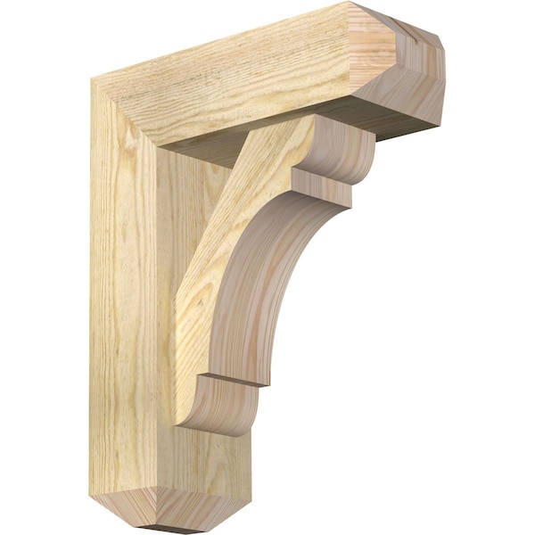 Ekena Millwork Olympic Craftsman Rough Sawn Bracket w/ Offset Brace, Douglas Fir, 6"W x 16"D x 20"H BKT0604X16X20OLY04RDF - main